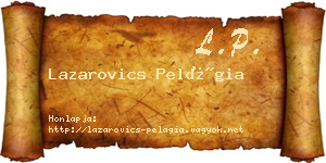Lazarovics Pelágia névjegykártya
